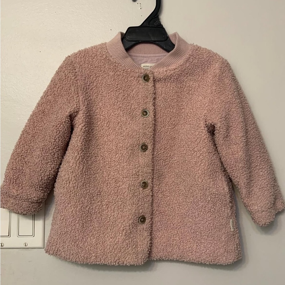 Miles the Label Pink Lined Button-Up Sherpa Jacket